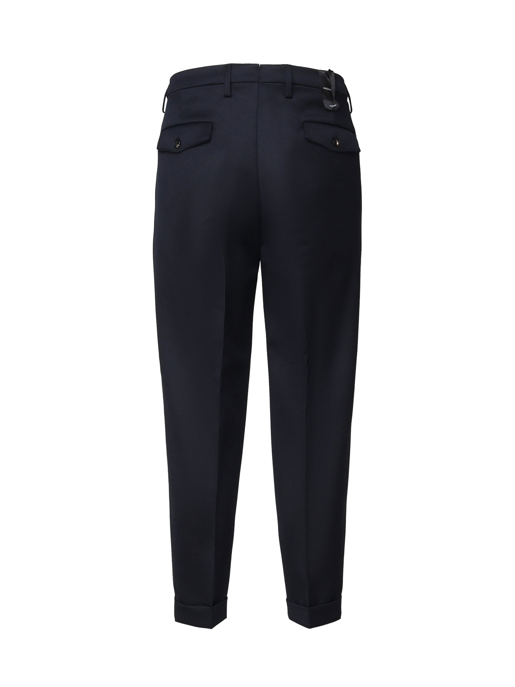 Michael Coal Trousers Blue Blended Cotton