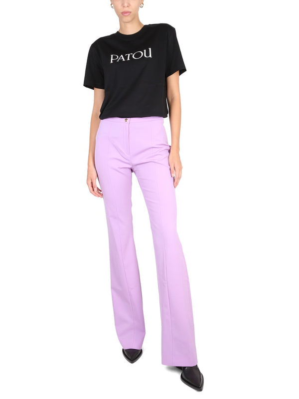 Virgin Wool Pants Lilac Trousers