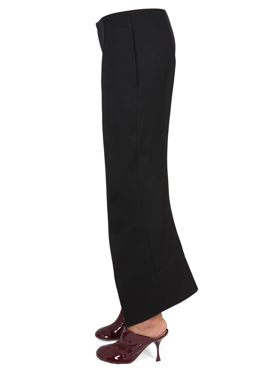 Compact Wool Trousers Black