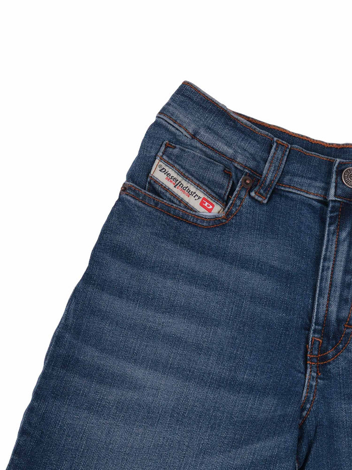 5 Pockets Blue Cotton Elastane Jean