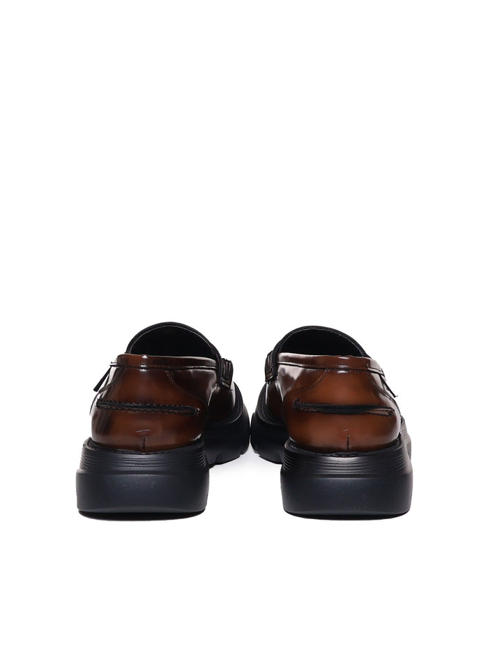 Giuliano Galiano Flat Shoes Leather Brown Patent
