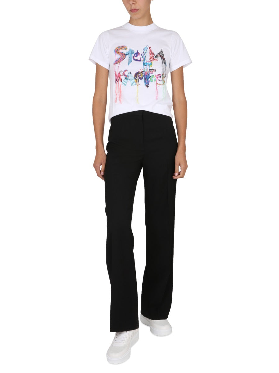 Logo Print T-Shirt Black Cotton Trousers