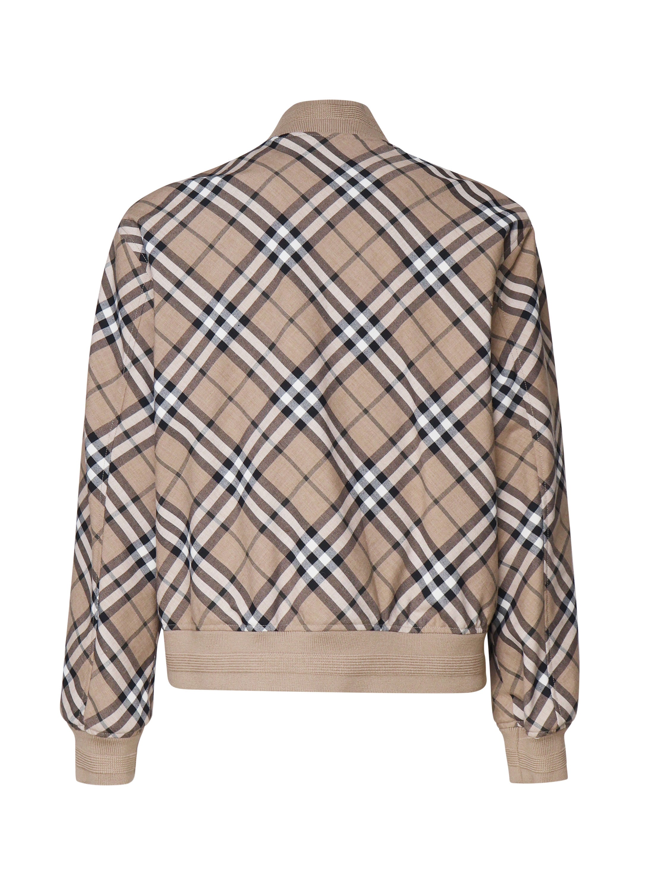 Burberry Coats Beige Vintage Check Virgin Wool Elastane