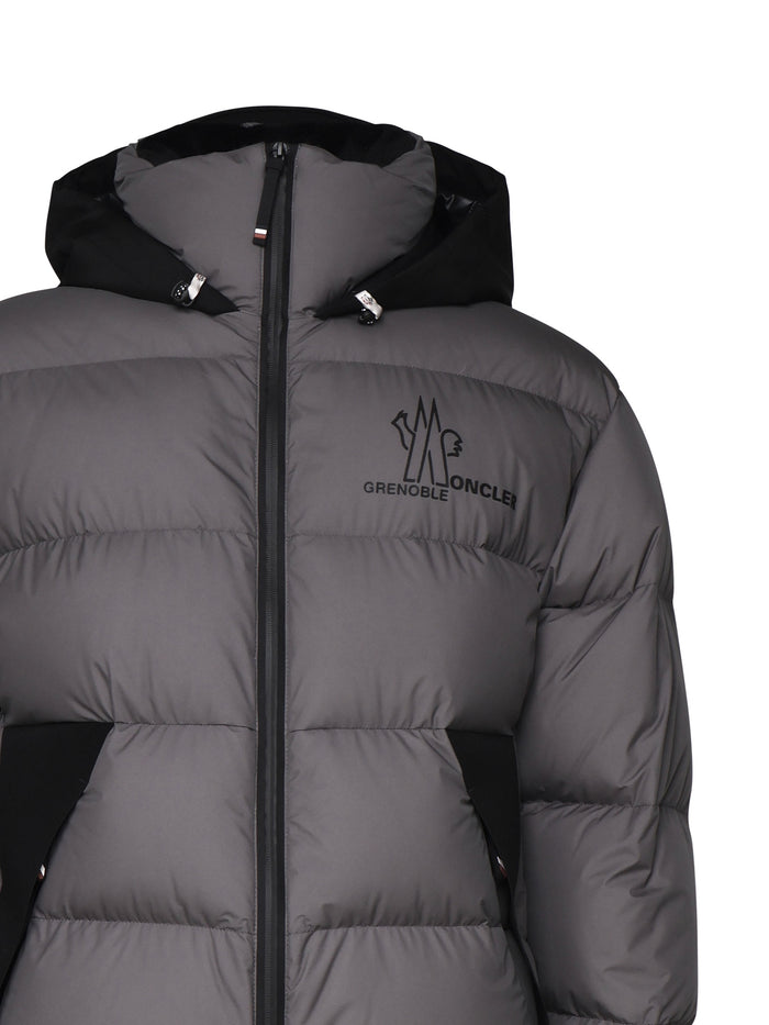 Moncler Grenoble Coats Grey, Black Polyester