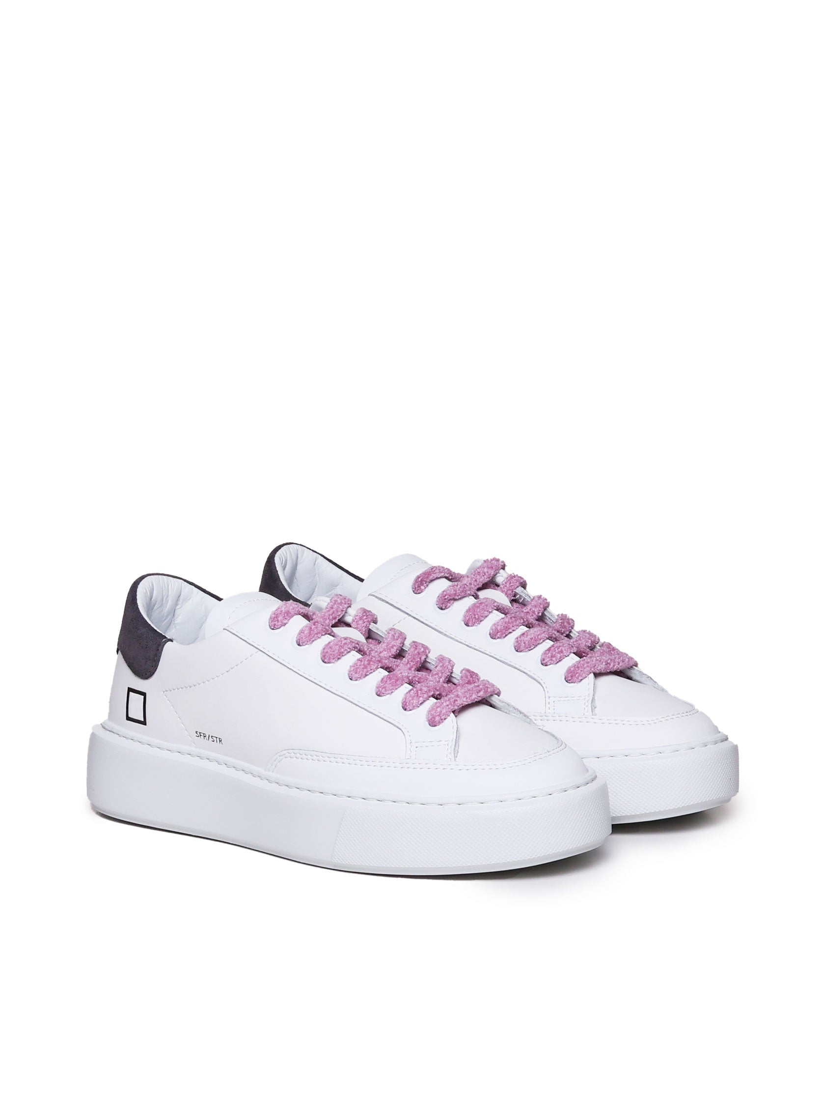 D.a.t.e. Sneakers White, Blue, Lilac Calfskin