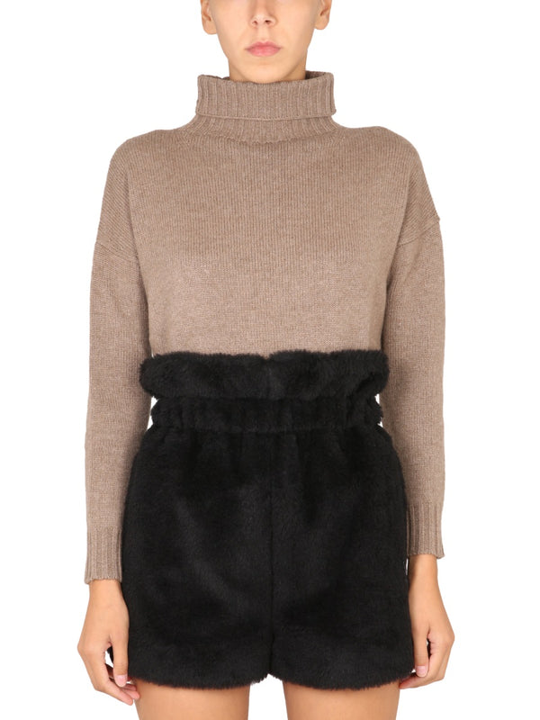 Cropped Crewneck Jumper Beige Jumpers
