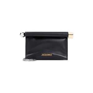 La Pochette Rond Carré Black Lamb Leather Bag