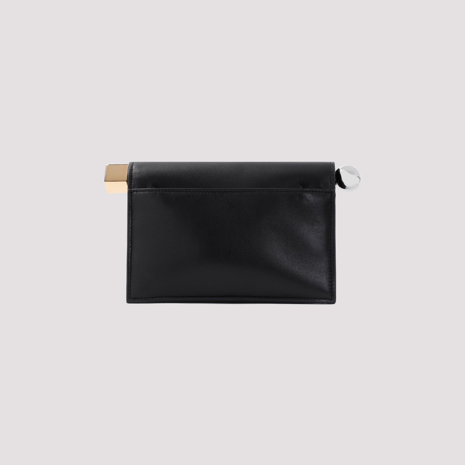 La Pochette Rond Carré Black Lamb Leather Bag