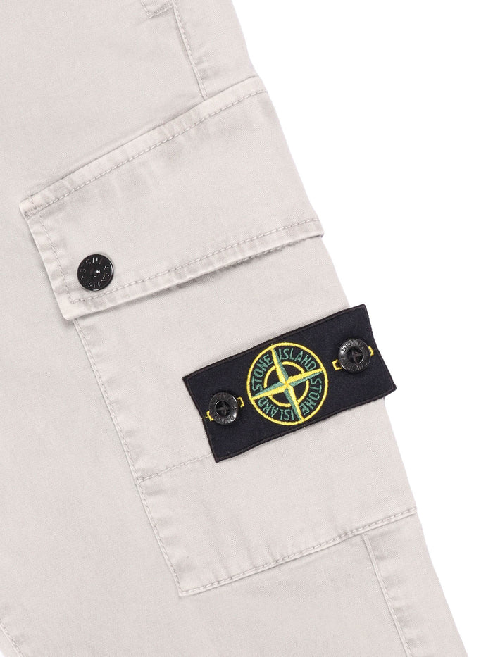 Regular Tapered Pants Grey Cotton Elastane