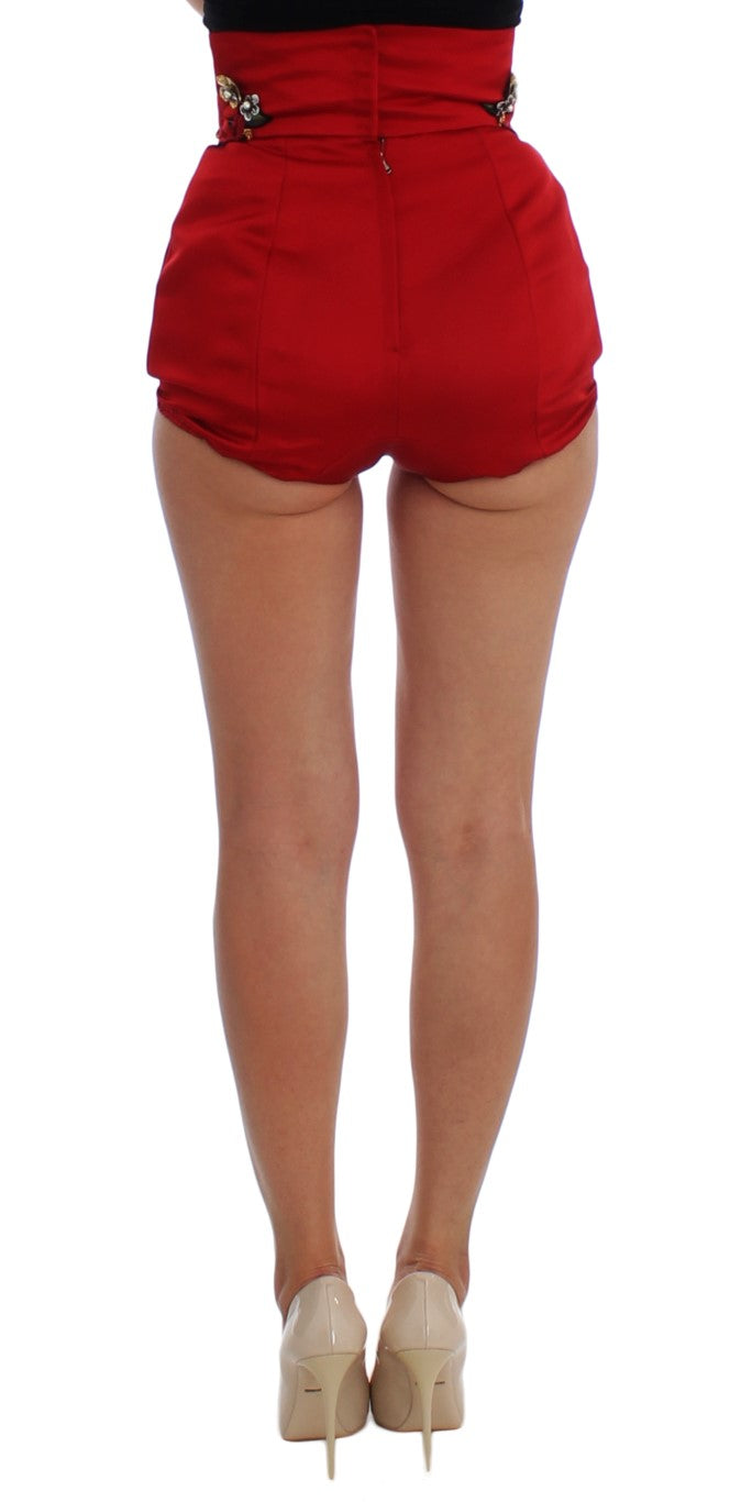 Dolce & Gabbana 80% Silk shorts in red