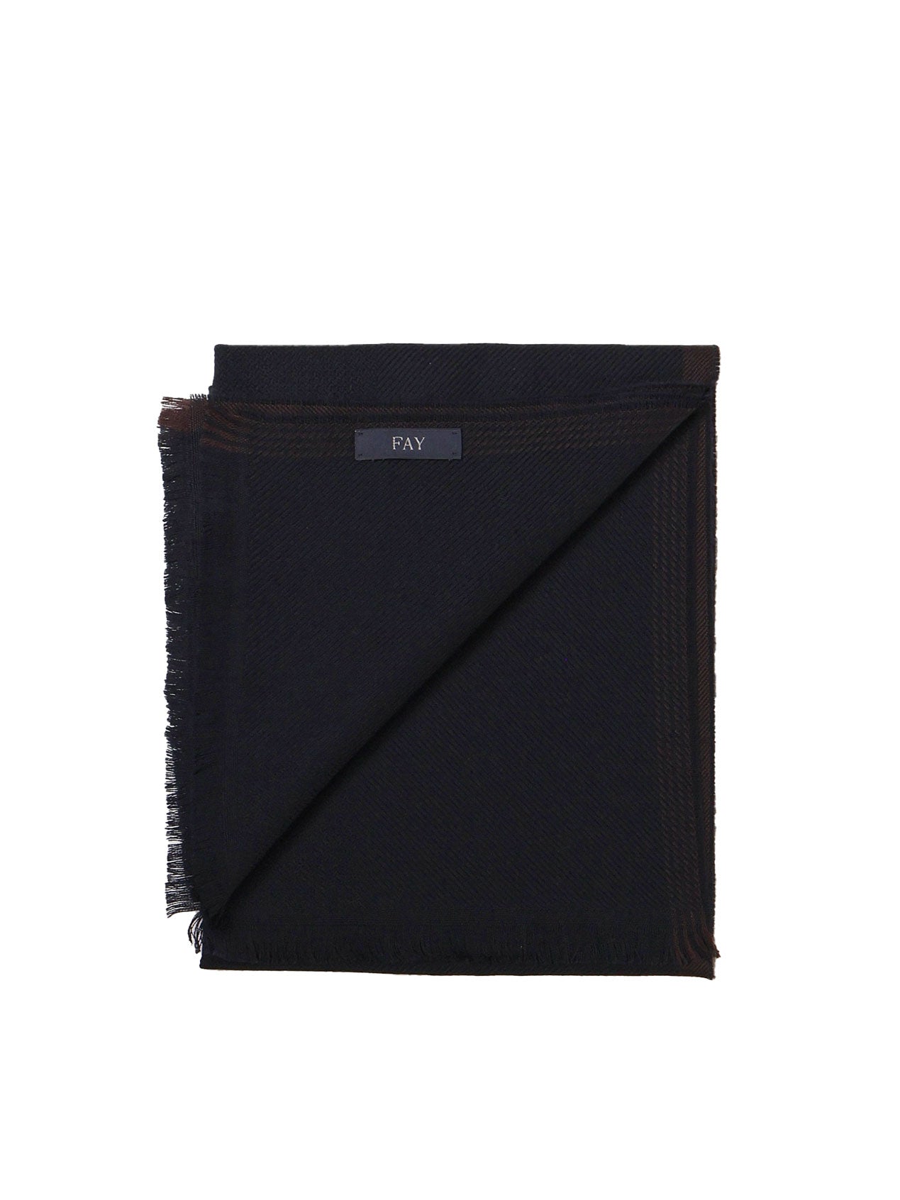 Fay Scarfs Black Pure Wool