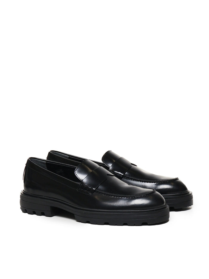 Hogan Flat Shoes Black Patent Leather