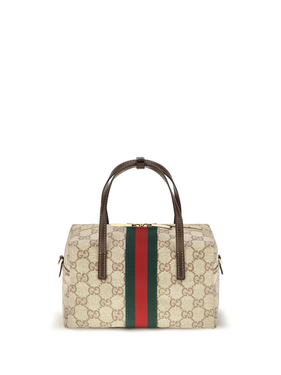 Gucci GG-coated canvas top handle bag in beige