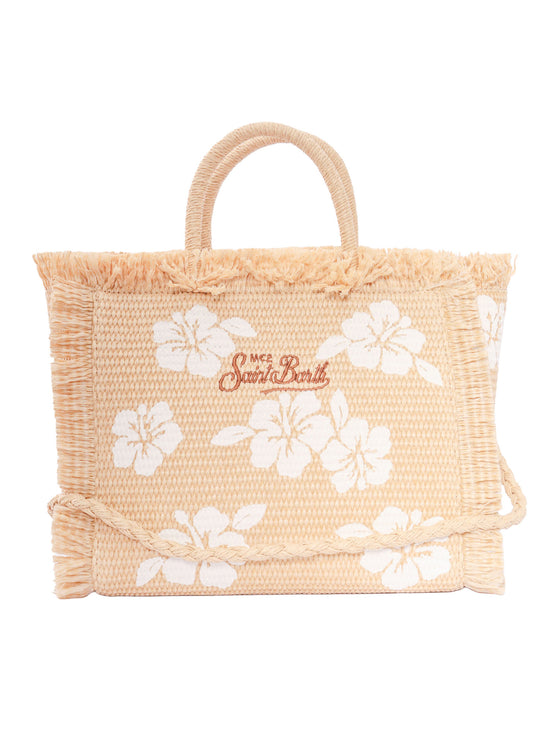 Colette Straw N-Hibiscus 1110 Emb Beige Handbag