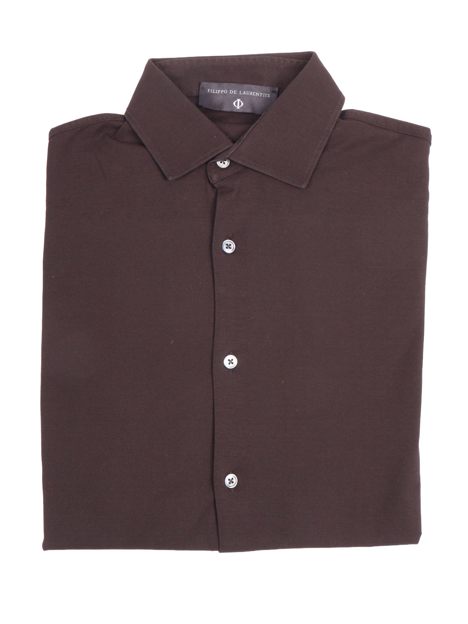 Long Sleeve Shirt Brown Cotton