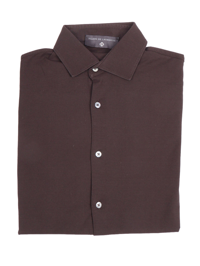 Long Sleeve Shirt Brown Cotton