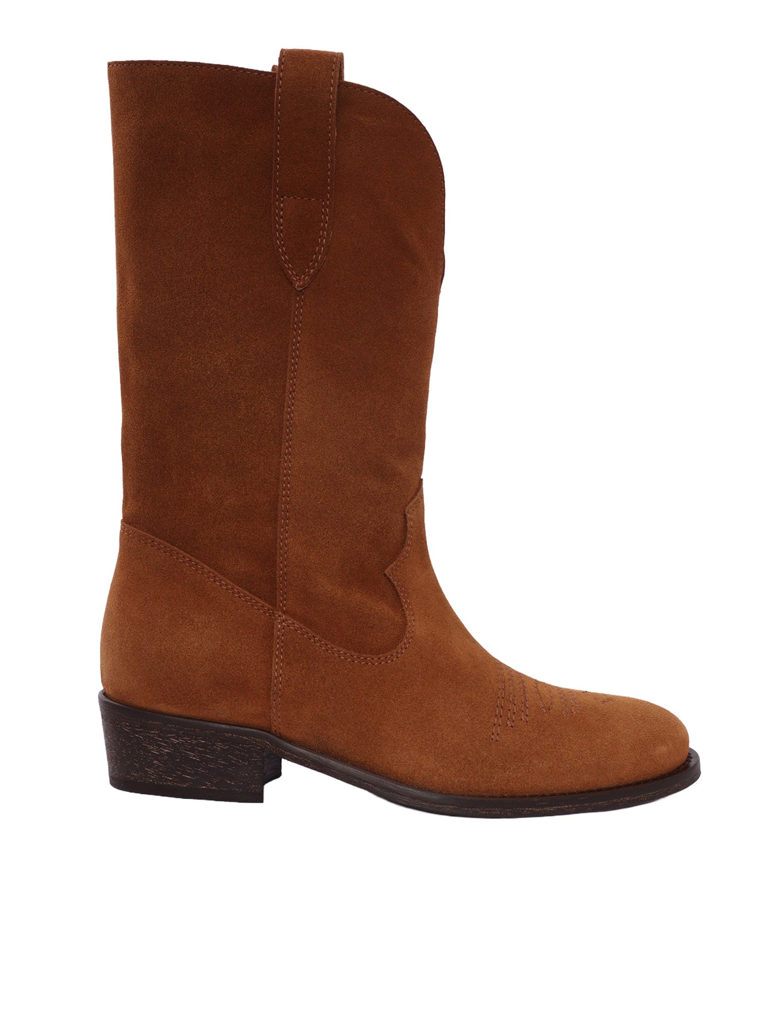 STITCHING TEX Brown Leather Sole Rubber Booties