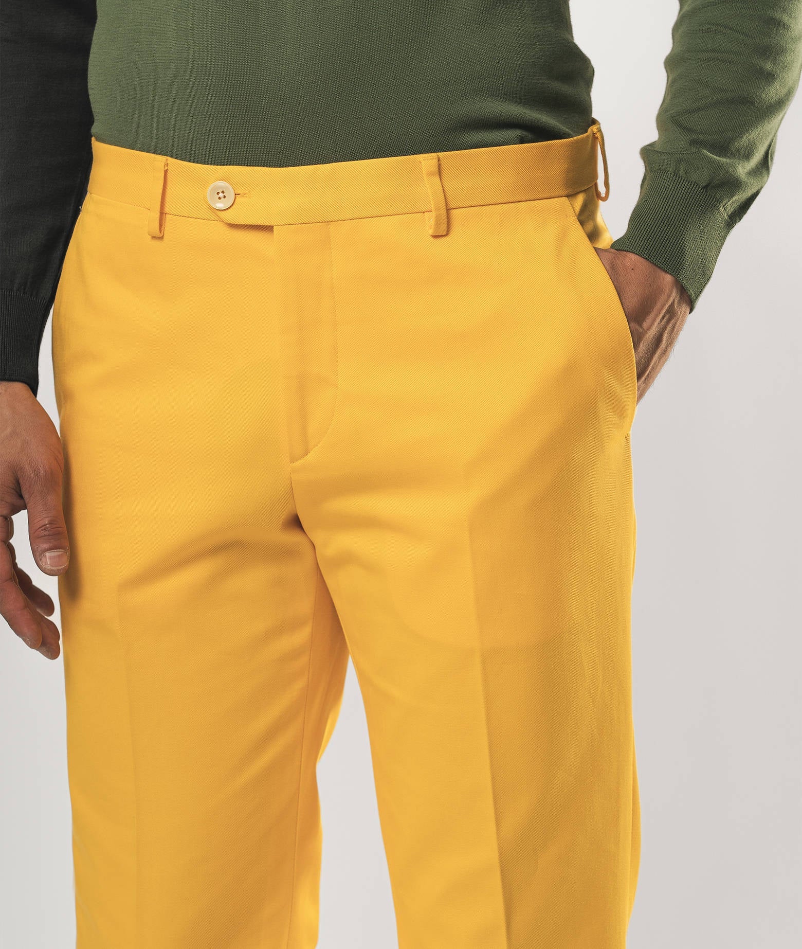 Cotton Trousers Maiorca Yellow No Pinces
