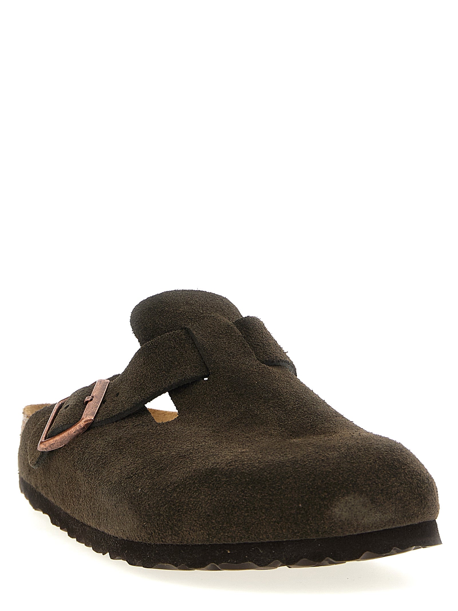 Boston sabots Brown Calfskin Leather (bos Taurus) Flat Shoes