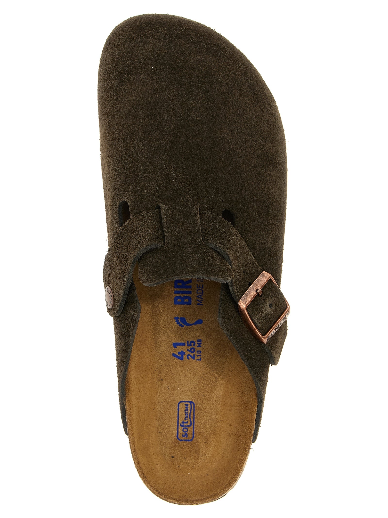 Boston sabots Brown Calfskin Leather (bos Taurus) Flat Shoes