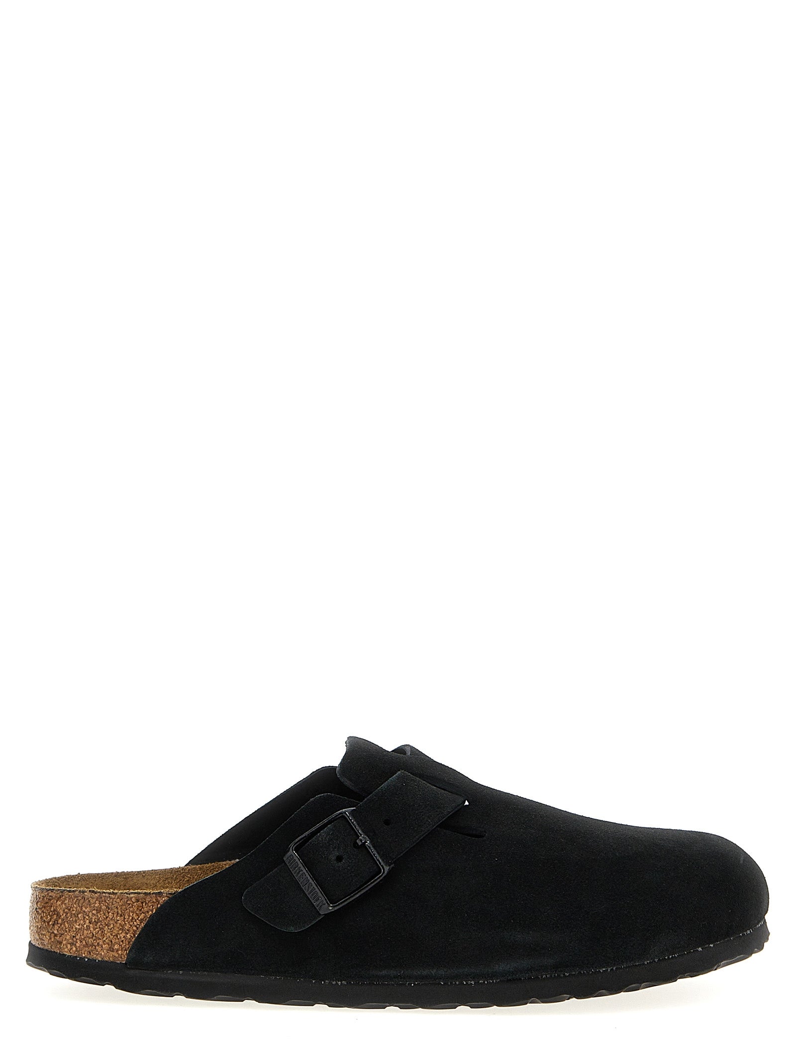 Boston Sabots Black Calfskin Leather (bos Taurus) Flat Shoes