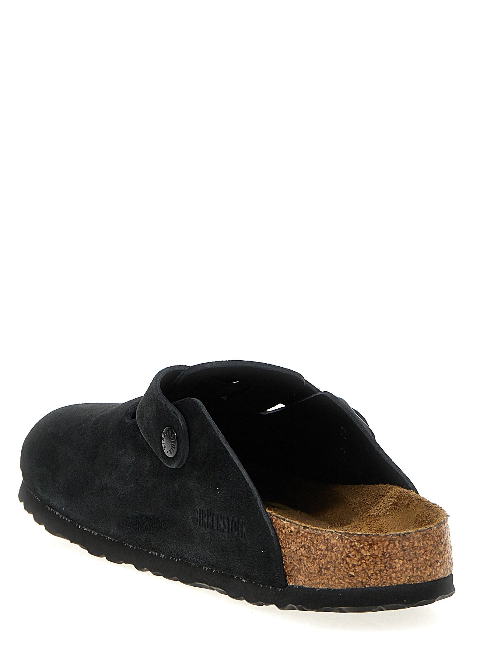 Boston Sabots Black Calfskin Leather (bos Taurus) Flat Shoes