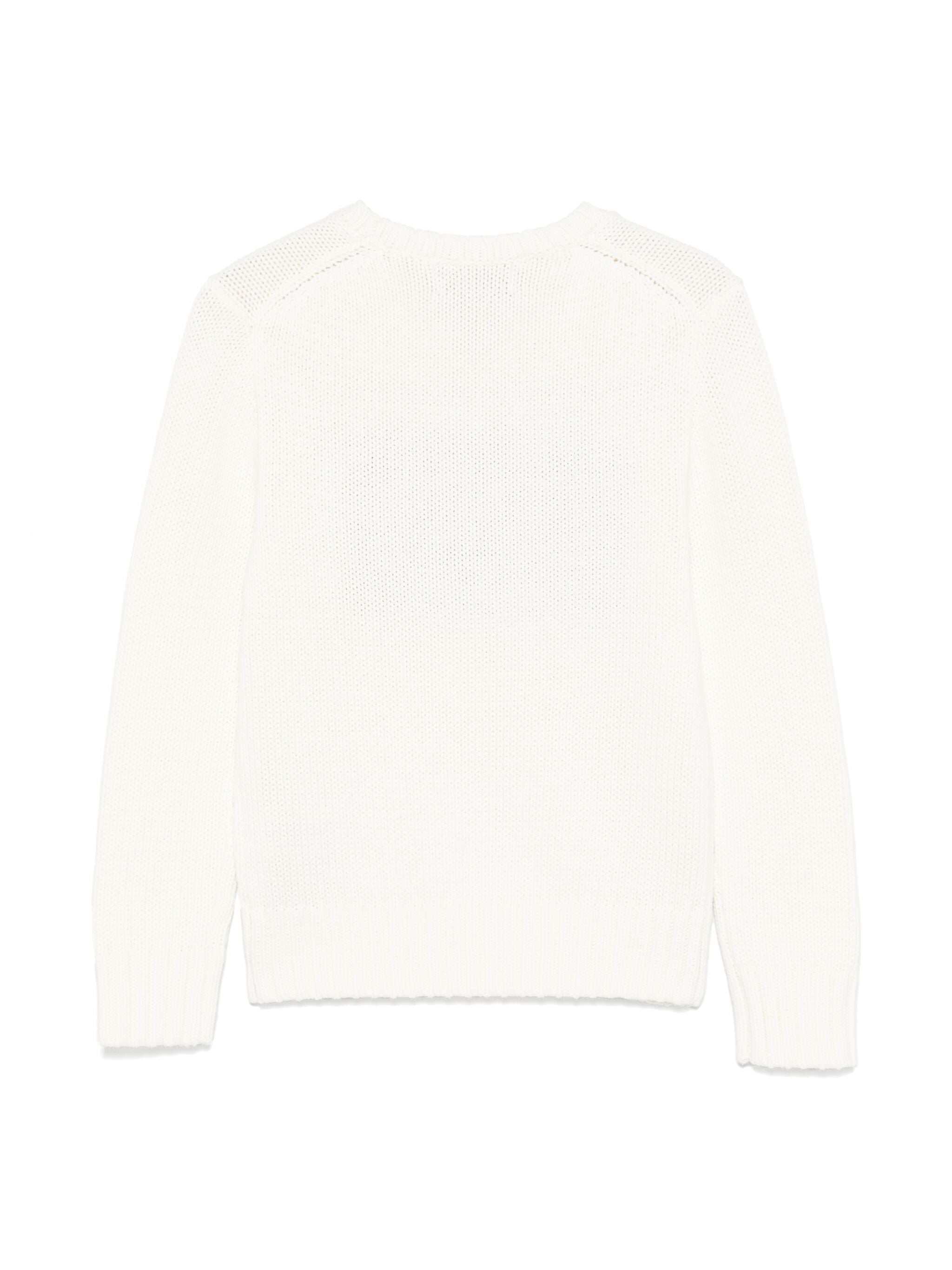 Flag Cn Swtr Tops Sweater White Maglia