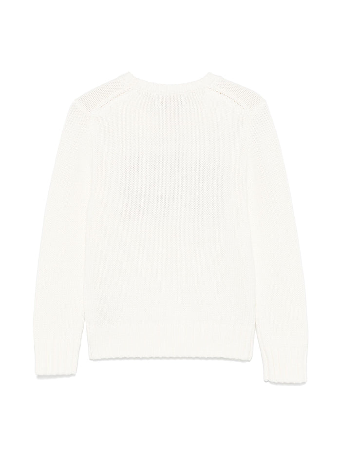 Flag Cn Swtr Tops Sweater White Maglia