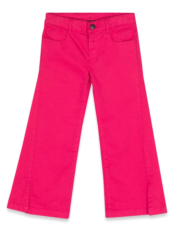 Trousers Wide Leg Fuchsia Cotton