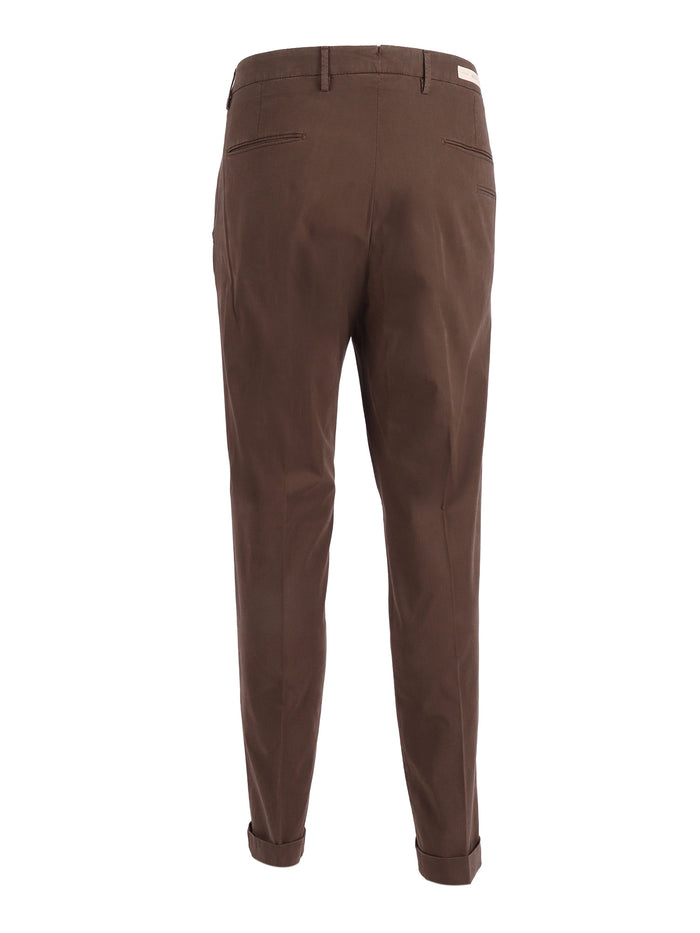 Trousers Brown Lyocell Cotton Elastane