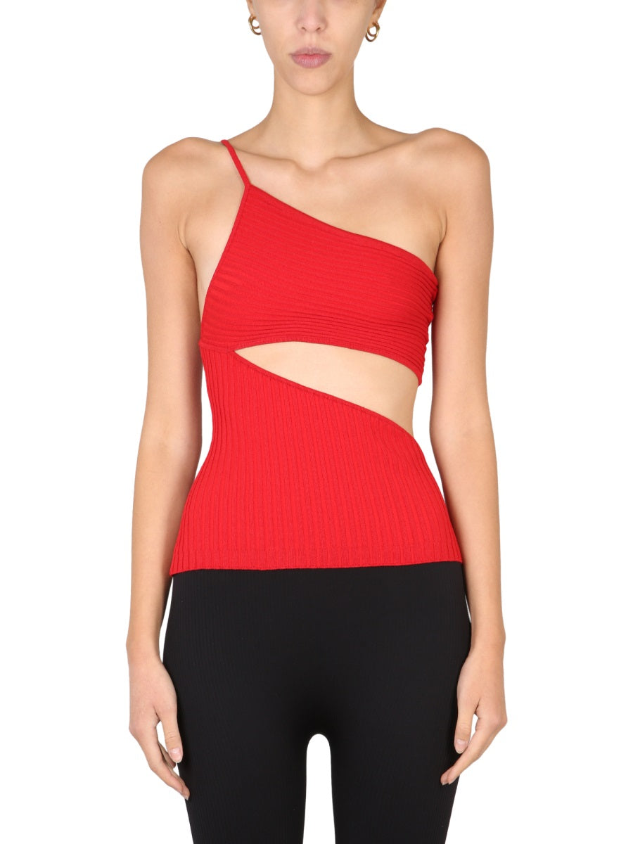 One-Piece Top Red Viscose Tops