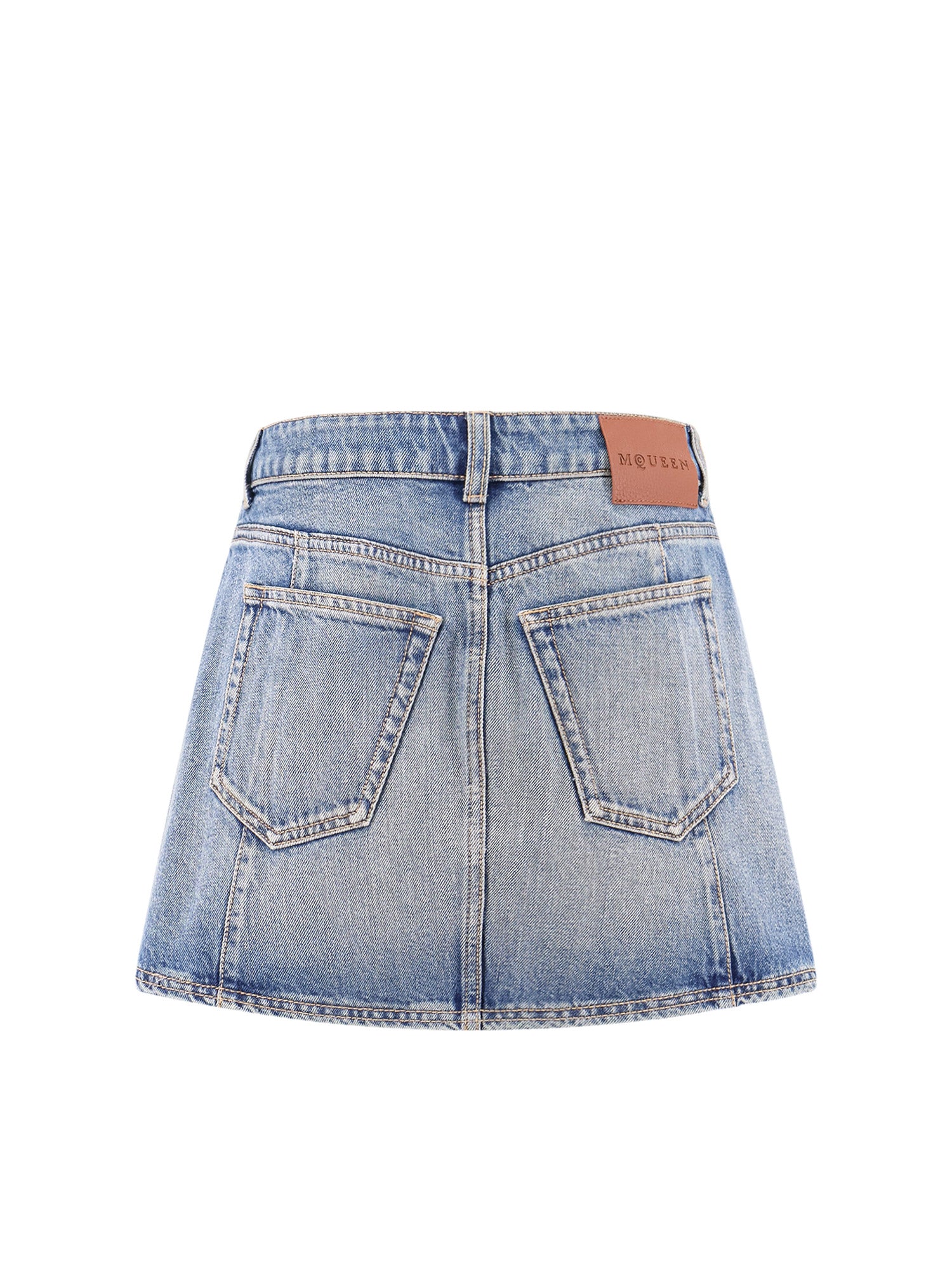 Alexander Mcqueen Skirts Blue Cotone Organico