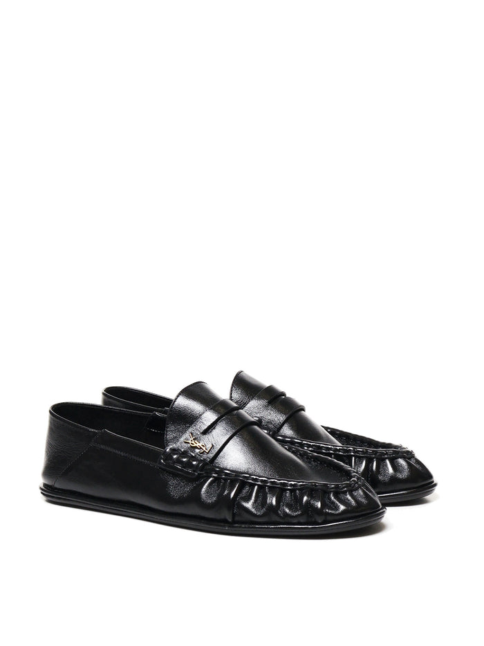 Saint Laurent Flat Shoes Black Calfskin