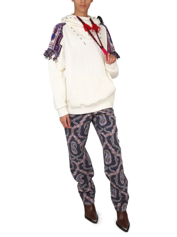 Paisley Denim Pants Multicolour Cotton Jean