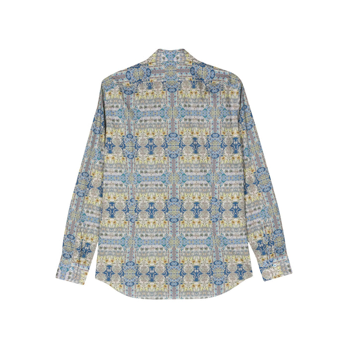 Shirt Mazzarelli Blue/green Cotton: 100