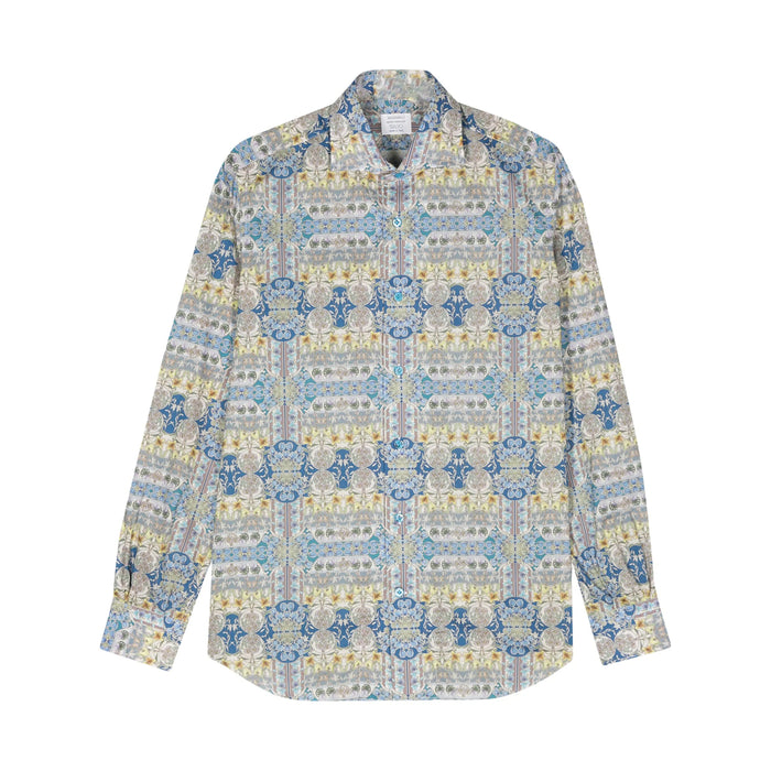 Shirt Mazzarelli Blue/green Cotton: 100