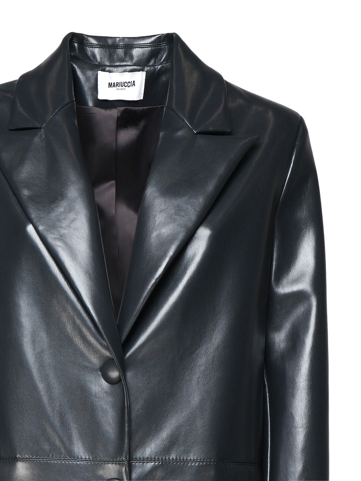 Mariuccia Coats Grey Ecoleather