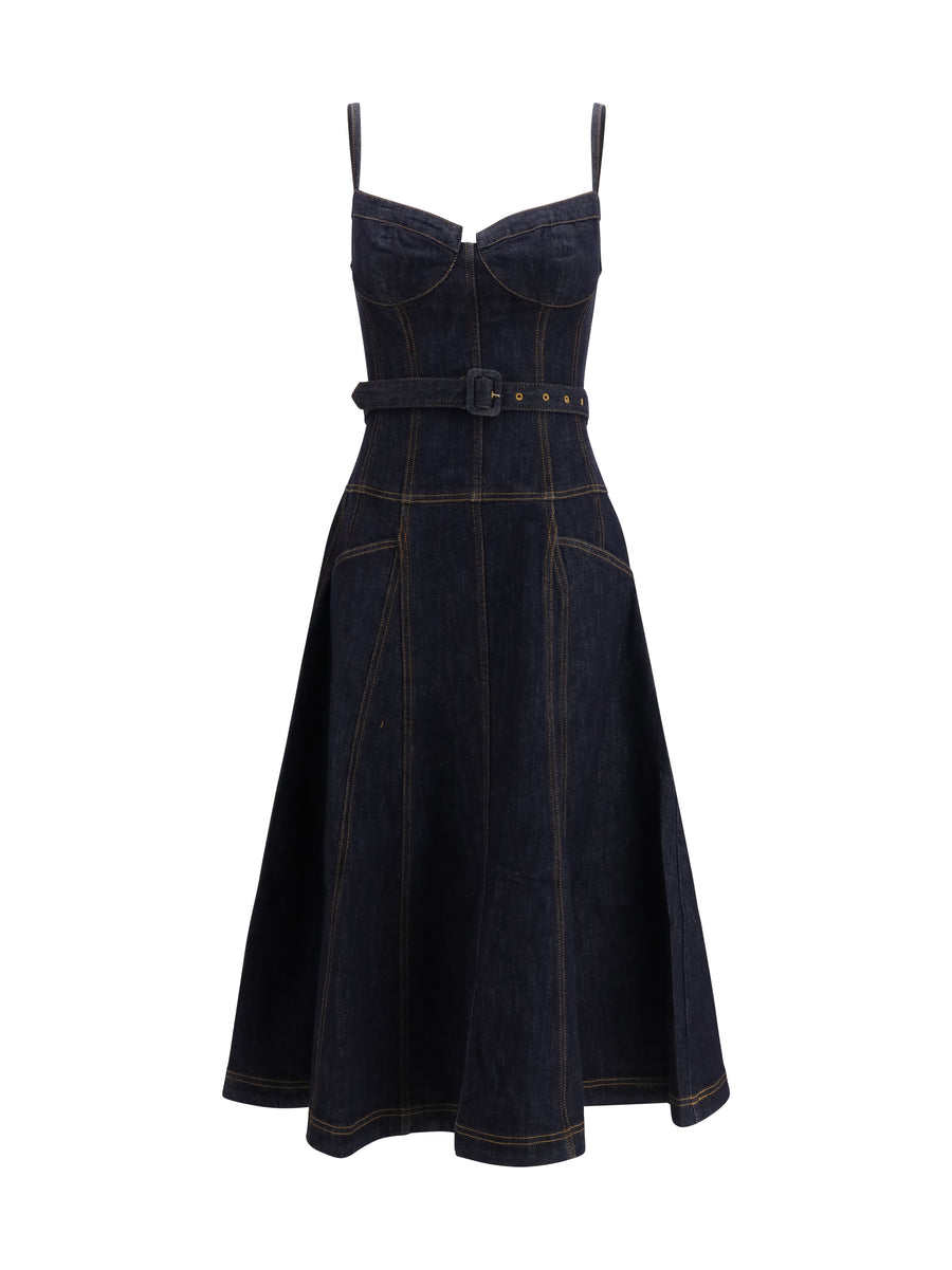 Self-Portrait 94% Cotton dress in blue