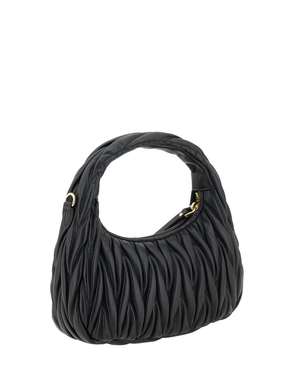 Hobo Handbag Black Calf Leather Handbags