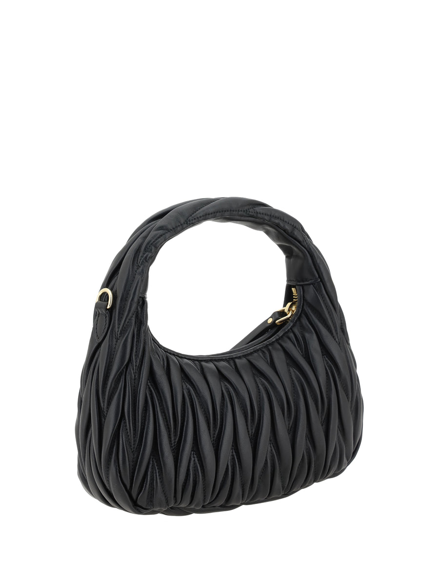 Hobo Handbag Black Calf Leather Handbags