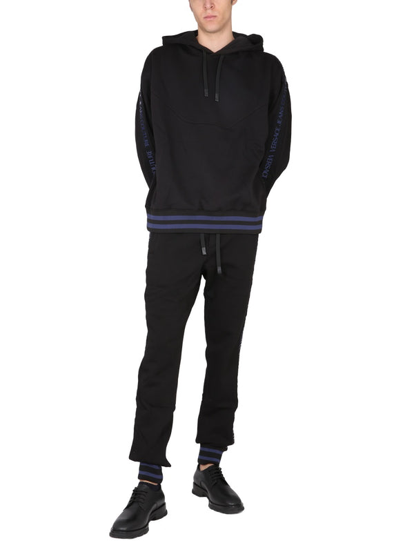 Jogging Pants With Elastic Waistband Black Cotton Track