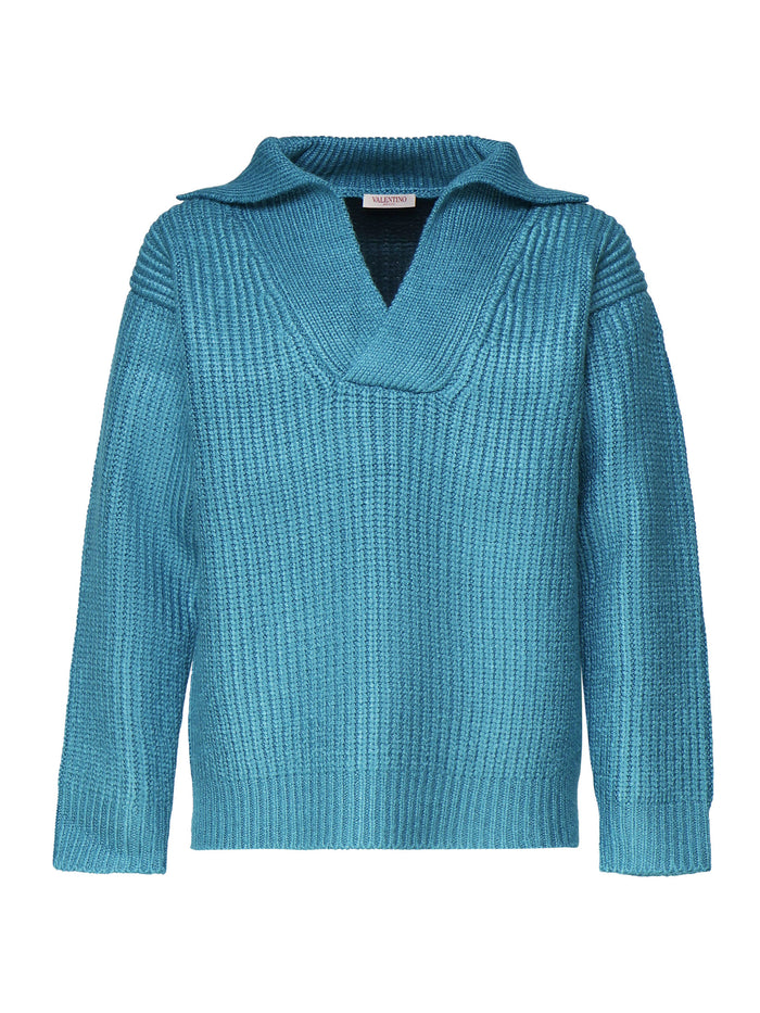 Valentino Garavani Sweaters Turquoise Silk Polyester