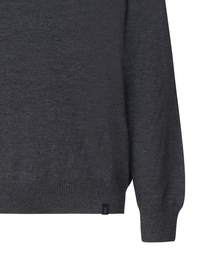 Fay Sweaters Grey Virgin Wool