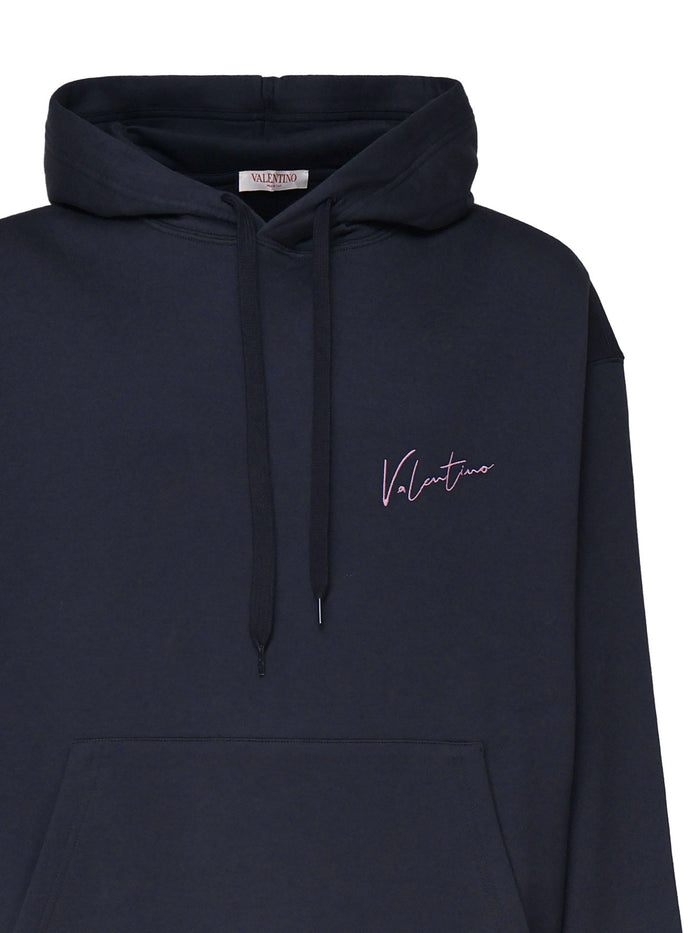 Valentino Garavani Sweaters Blue Cotton Polyamide