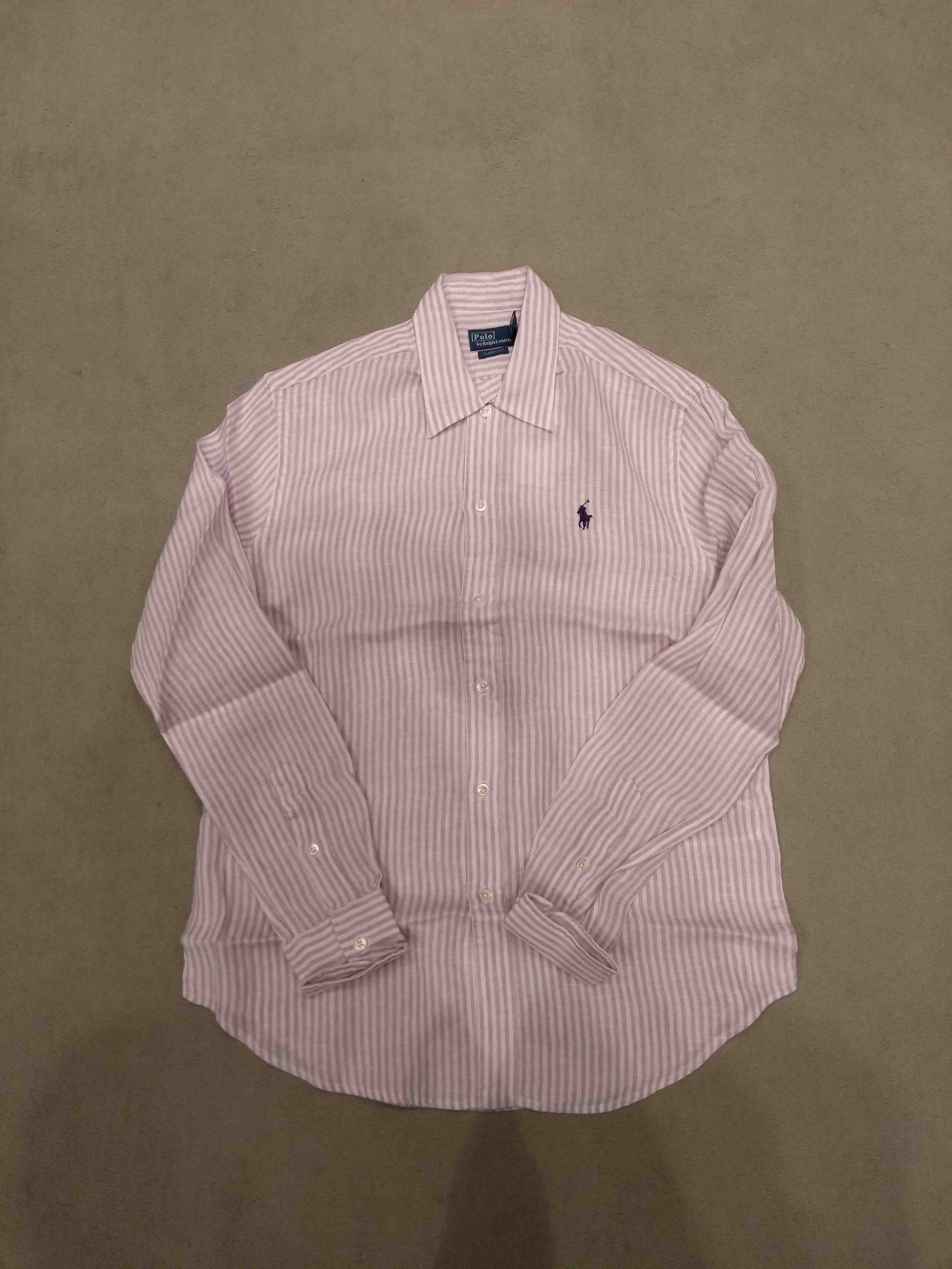 Woven Sport Shirt Pink & Purple Linen/flax |