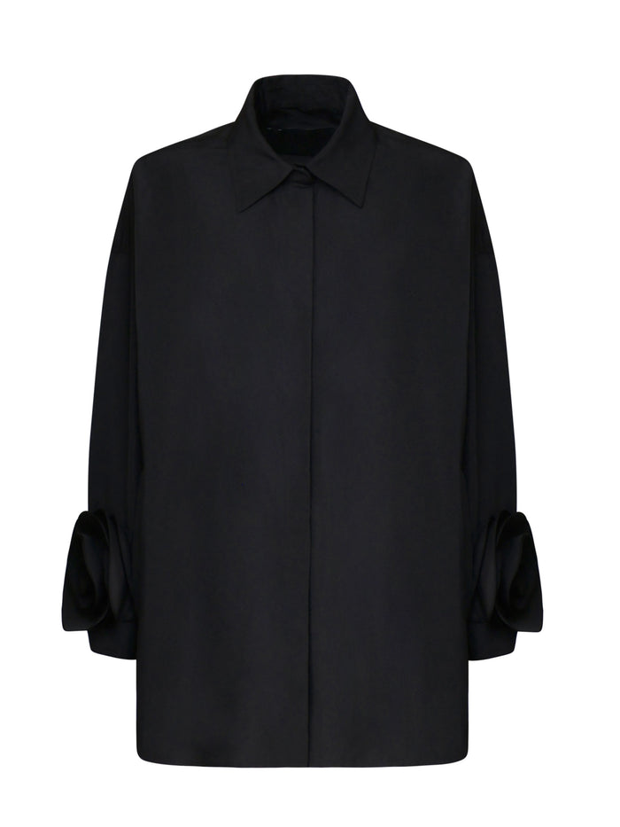 Valentino Garavani Coats Black Blended Cotton
