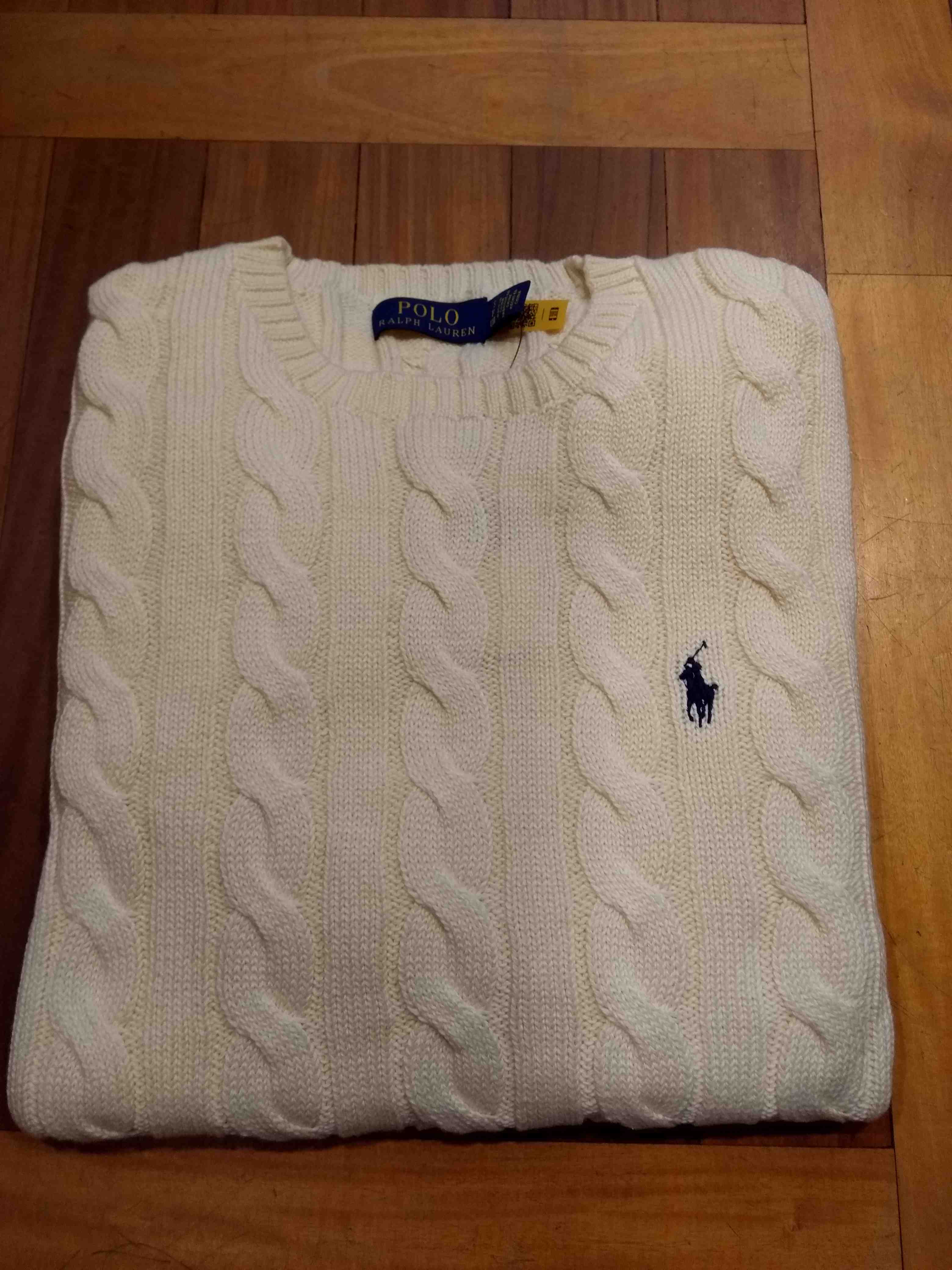 Driver O Neck Cable White Cotton | Sweater
