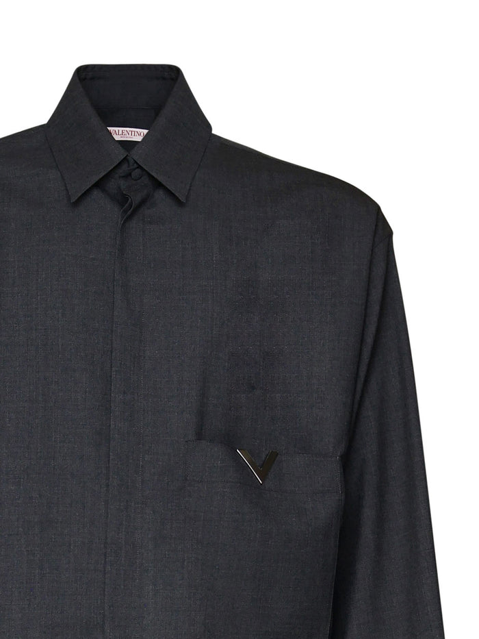 Valentino Garavani Shirts Grey Virgin Wool