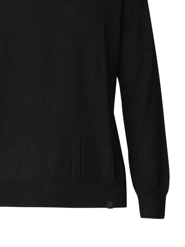 Fay Sweaters Black Virgin Wool