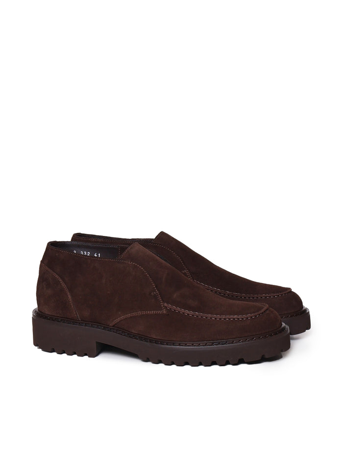 Doucals Flat Shoes Dark Brown Suede